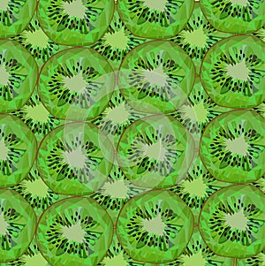 Juicy Fruit Kiwi Background. Vector image.